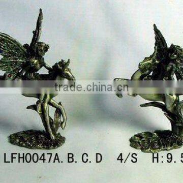 2012 metal lovely fairy with unicorn sculpture 0047