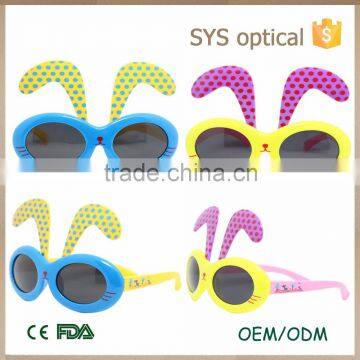 New arrival colorful kids silicon sunglasses ,with rabbit ear in eyebrow cute kid sunglasses