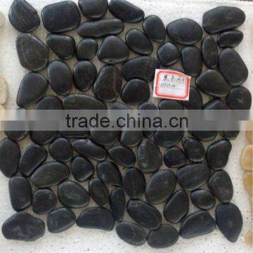 black pebble tile on mesh