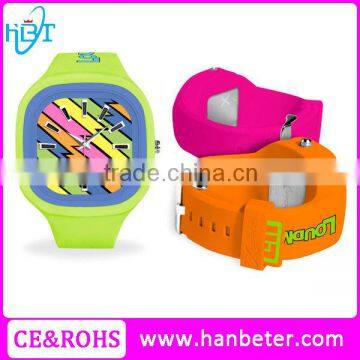 Newest style fashion 5 ATM water resistant geneva silicone jelly watch with japan movt