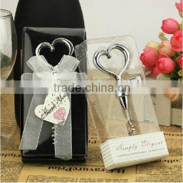 wedding favor--Tuxedo Heart Corkscrew in Gift Box Ribbon and Tag