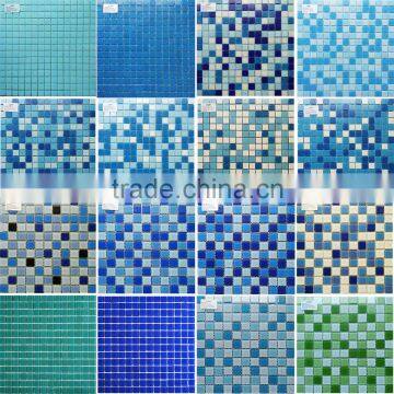 20X20 Glass And Crystal Blue Swimming Pool Mosaic Tile