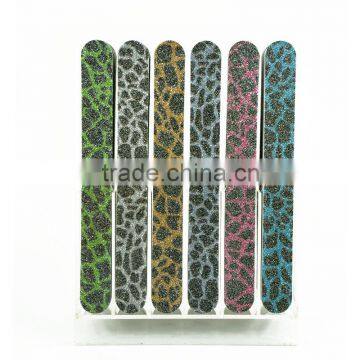 Wholesale custom shiny glitter beauty nail file giraffe personalized emery board one side decorative manicure tools factory