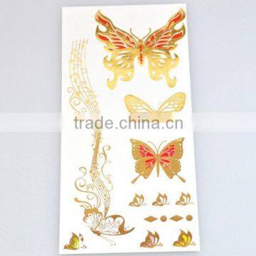 Wholesale custom personal care body art golden glitter flash gold temporary tattoos sticker