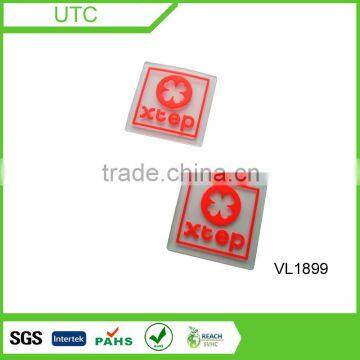 Soft touch custom 3D logo transparent rubber label