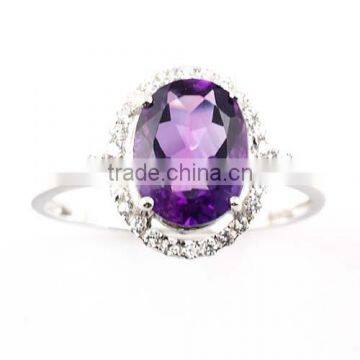 Purple Zircon Micro Pave Rings