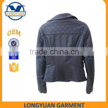 Motocycle Jacket Women Clothing Made by pu pu Leather Jacket photo-2