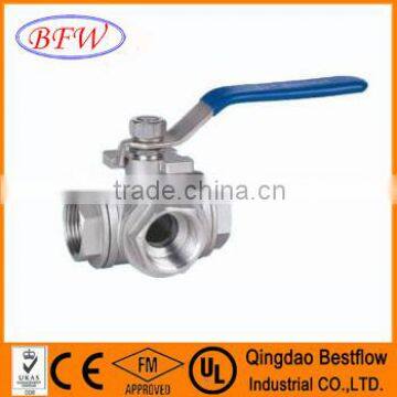 T/L type three way ball valve