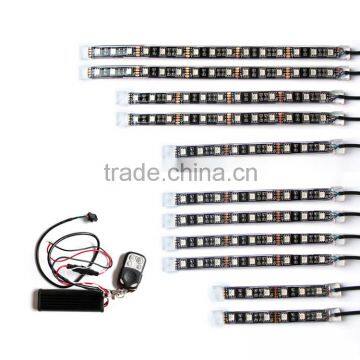 Jinxin Super Bright 120 Motorcycle LED Neon Light Kit - Multicolor, 10 Flexible Strips with Remote