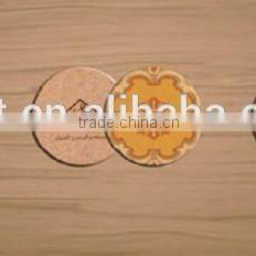 Round Custom Paper Cork Coaster Cork Cup Mat