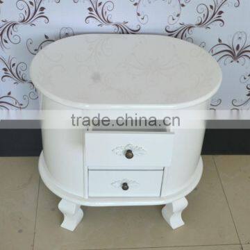 Provence Modern White Lacquer Bedroom Cupboards Design Bedside Chest Table Oval Living Room Cabinet Wooden Sideboard photo-4