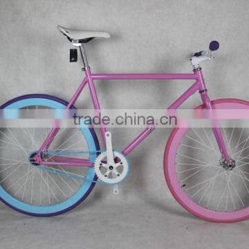 2015 new product! Single speed fixed gear bike, Carbon steel fixed gear bicycle, colorful fixed bike