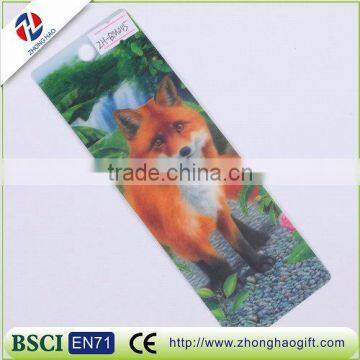 3D custom design animal plastic lenticular bookmark