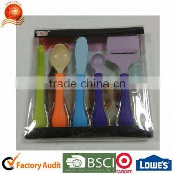 5 pcs non-stick ice cream spoon tools /stainless steel kitchen tools with PP handle