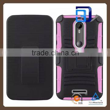 2015 New Modle Heavy Duty Shockproof Armor Case 3 in 1 Combo Belt Case For Motorola X3 Factory Price photo-3