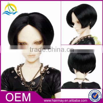 Wholesale cheap short bjd black babe girl doll wig