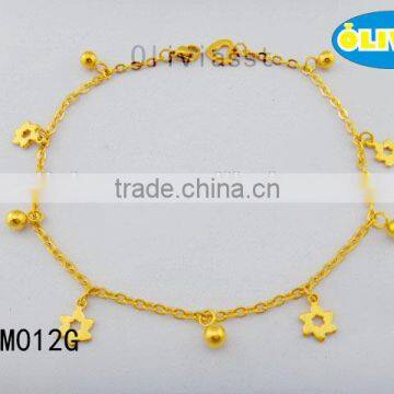 Olivia Jewelry 18K Gold Pvd Plating Women Body Jewelry Fashion Stainless Steel Clover Flower Charms Feet Anklet Jewelry