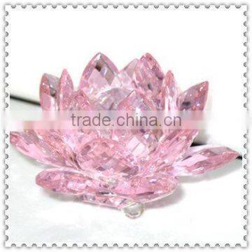 Clear Crystal Pink Lotus for Table Decoration