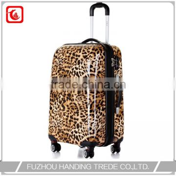 lightweight travel suitcase classical trunk leopard print trolley luggage