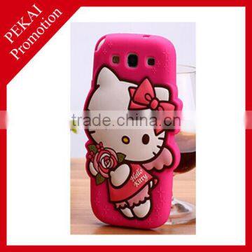 New arrival silicone case with pink cute cat shape