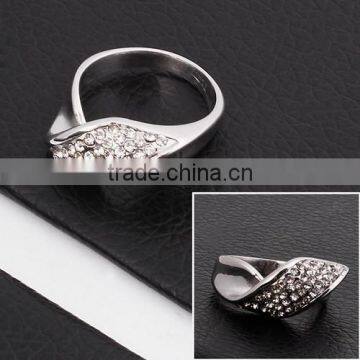 Fashion Diamond Rose Gold Stainless Steel Ring ZR10009