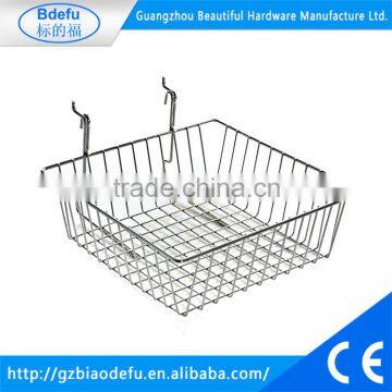 300mmx300mmx100mm Slatgird Wire Basket Chrome Finish