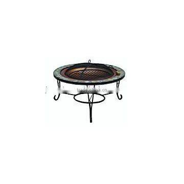 metal outdoor mosaic BBQ fire pit