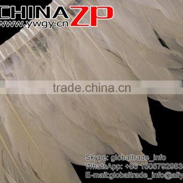 Gold Supplier ZPDECOR Factory Wholesale Popular Top Style Dyed Ivory Goose Satinettes Feathers Trim Fringe photo-3