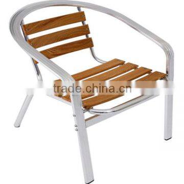 High quality outdoor bar aluminium wooden slat chair