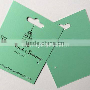 Punch 2 Holes Silver Earring Card With Gold Logo Custom