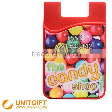 3M sticker silicone mobile phone card holder with mobile screen wiper