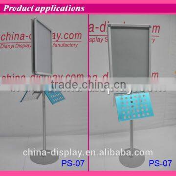 Free standing brochure holder aluminum snap frame poster stand