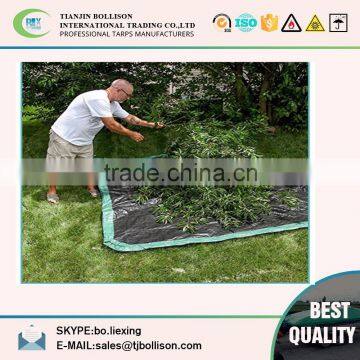 Green/Black Drawstring Tarp - 12'x20' Leaf Tarps For Garden Leaf Collector