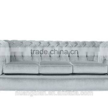 French style white velvet fabric living room sofa chesterfield sofa