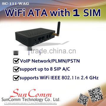 SC-111WAG Wifi ATA with 1 SIM, FXS/FXO/GSM, 1WAN&1LAN Base-T RJ45