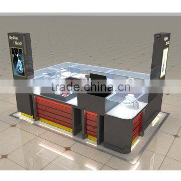 wooden display showcase mall jewelry kiosk for sale