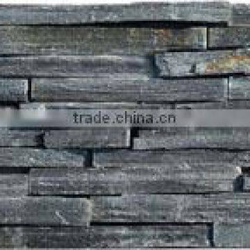 Real Factory Price Black Slate Thin Strip Cultured Stone photo-2