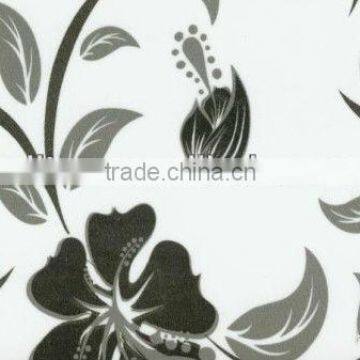 high glossy flower design special pattern rigid pvc film for carbinet door with white ground and protect film from Taiwan