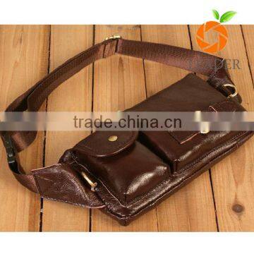 Customized design fashion waterproof pu leather waist belt bag for men