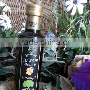 Flavored Olive Oil with Orange. Premium Quality Olive Oil. 100% Olive Oil with Orange in Glass Bottle 250 ml.