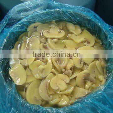 slice mushroom in brine in drums