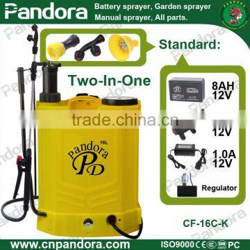 16L Pandora Sprayers Knapsack Battery&Manual 2 in 1 PP Material From Taizhou