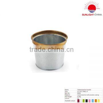 Round Galvanize iron metal garderning litter storage bucket