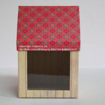 very nice house shape gift box with window