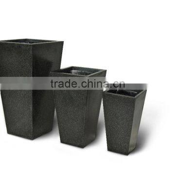 Black And White Sandstone Square Decoration Pot