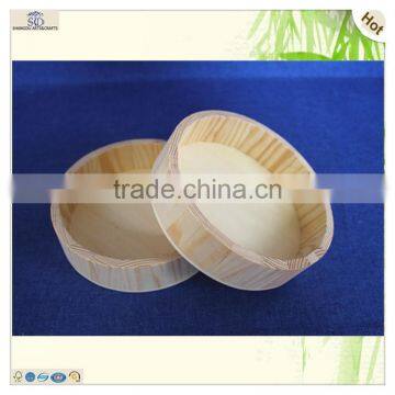 Professional Factory Round Delicate Original Color Pine Wooden Tray photo-2