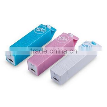 Newest Cute milk Power Bank novel design gifts mobile phone charger