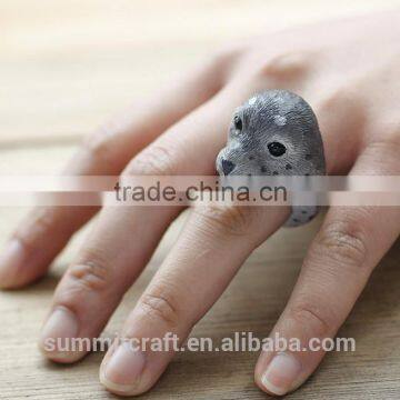 Cartoon Cute animal seal jewelry accessories ring