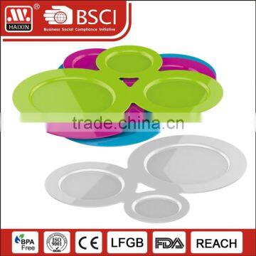 Reusable Hard Plastic compartment sectional dinner plates