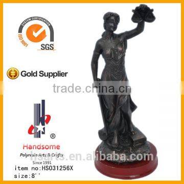 8"Bronze blindfolded lady of justice statue for court decoration